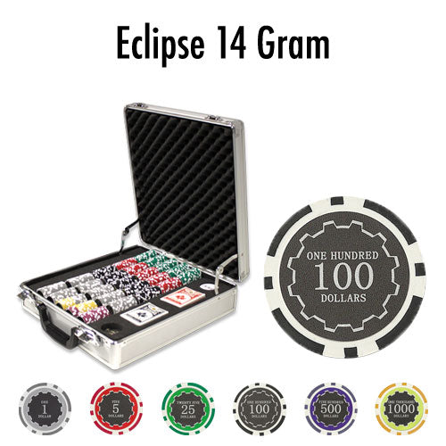 500 Eclipse Poker Chips with Claysmith Aluminum Case