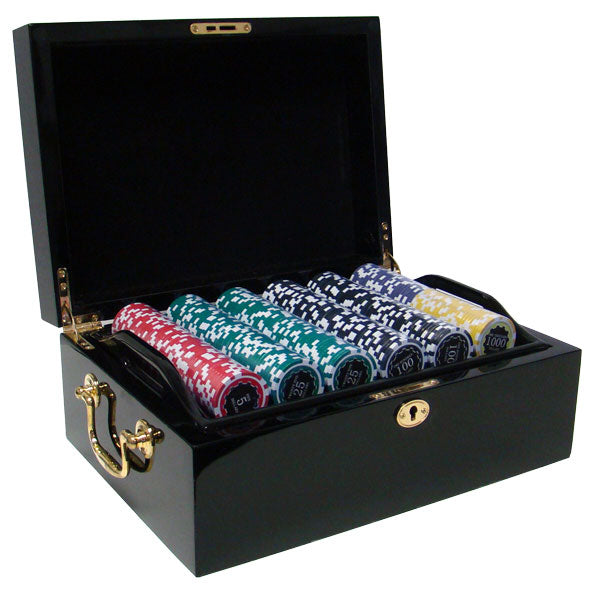 500 Eclipse Poker Chips with Mahogany Case