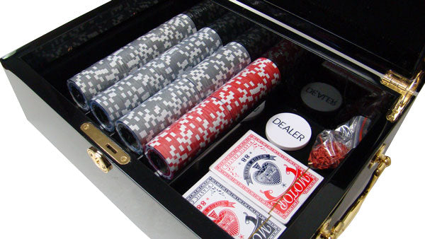 500 Eclipse Poker Chips with Mahogany Case