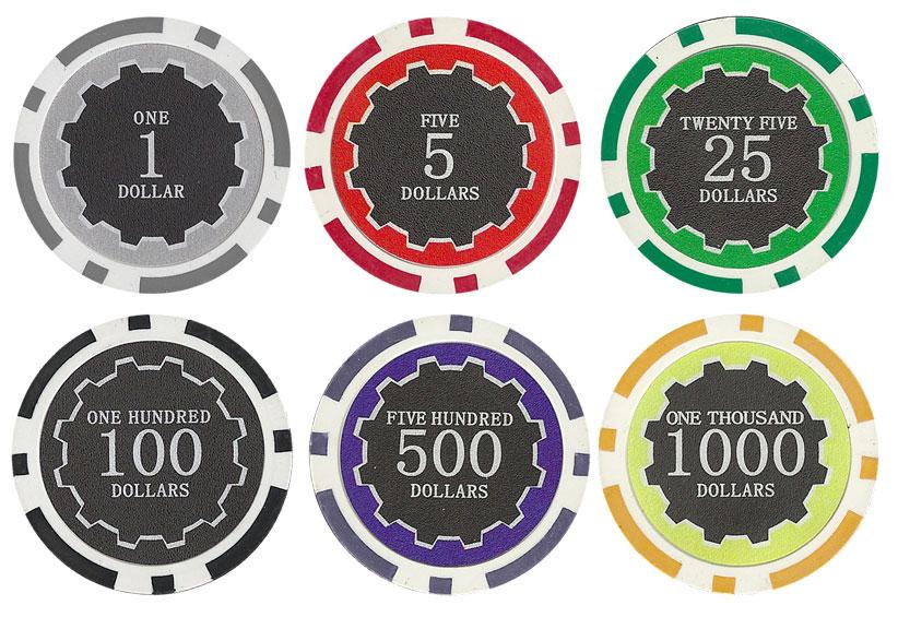 500 Eclipse Poker Chips with Mahogany Case