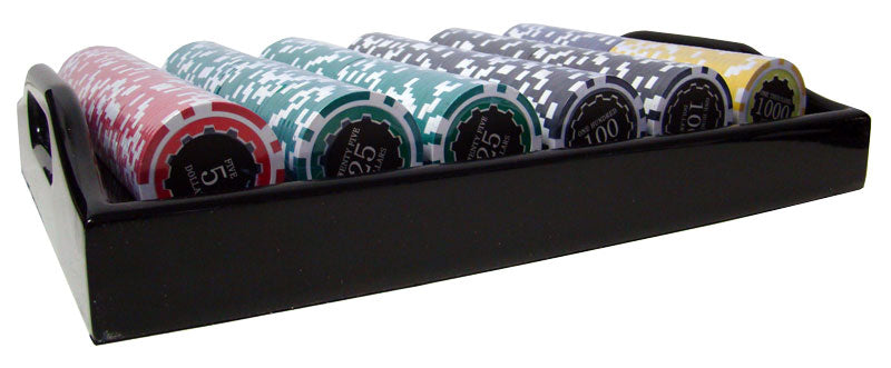 500 Eclipse Poker Chips with Mahogany Case