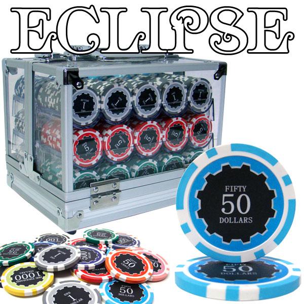 600 Eclipse Poker Chips with Acrylic Carrier