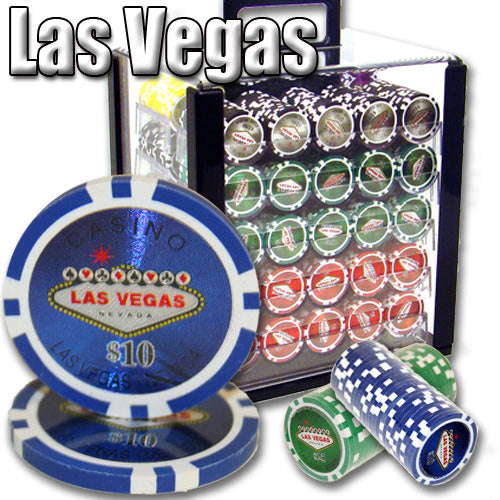 1000 Las Vegas Poker Chips with Acrylic Carrier