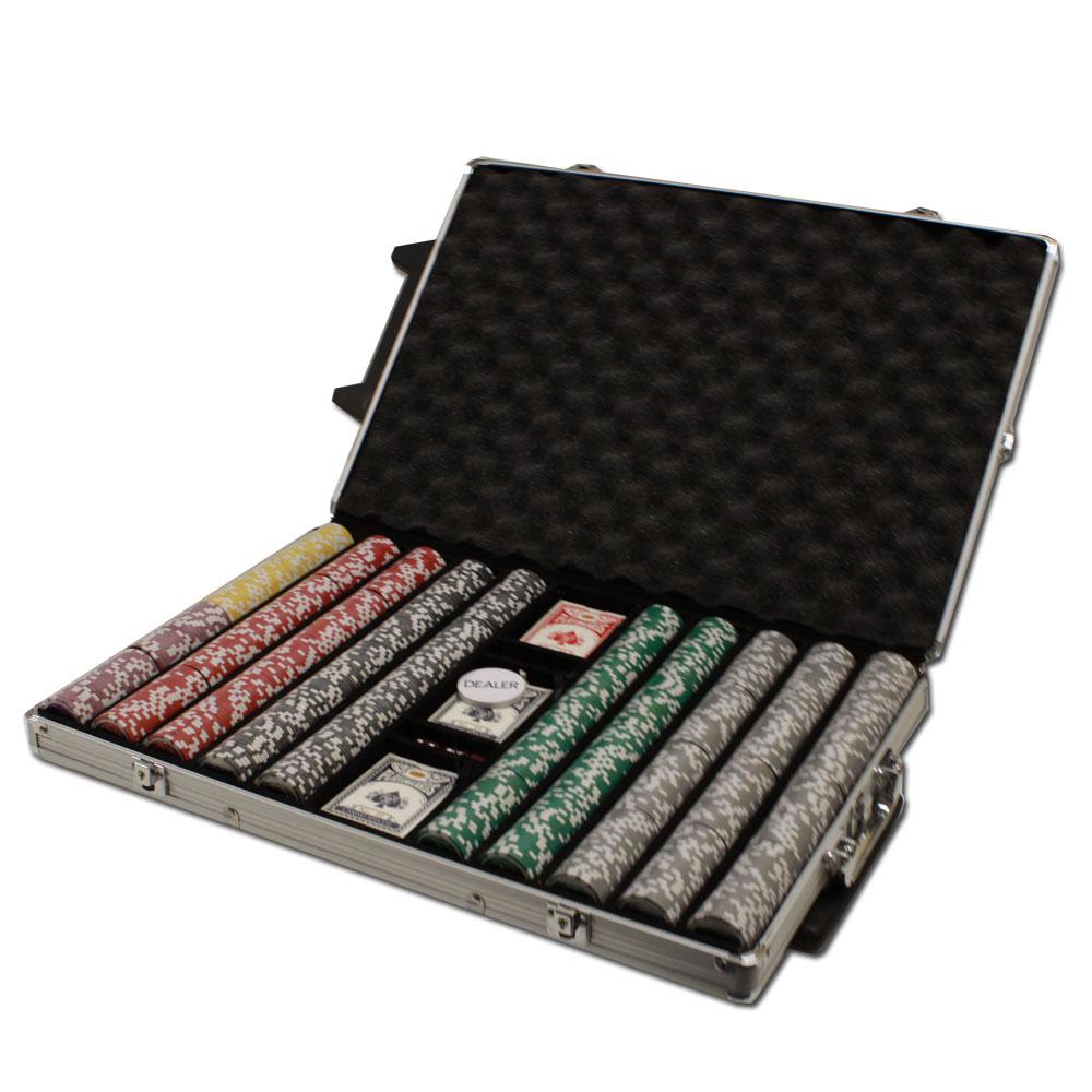 1000 Las Vegas Poker Chips with Rolling Aluminum Case