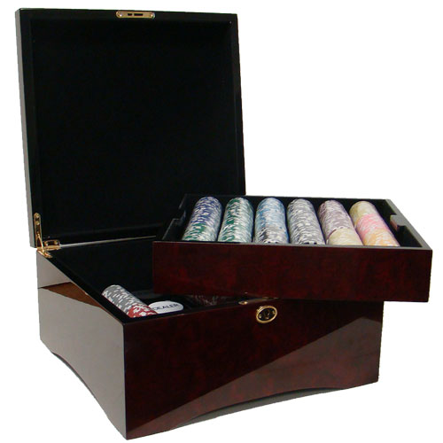 750 Las Vegas Poker Chips with Mahogany Case