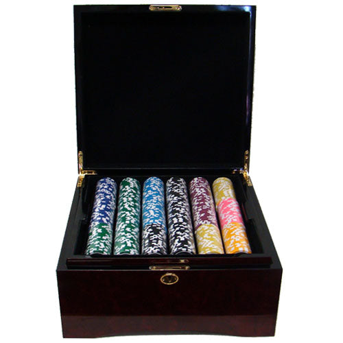 750 Las Vegas Poker Chips with Mahogany Case