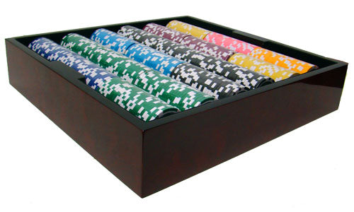 750 Las Vegas Poker Chips with Mahogany Case