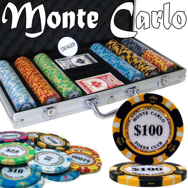 300 Monte Carlo Poker Chips with Aluminum Case