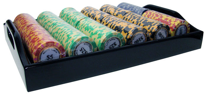 500 Monte Carlo Poker Chips with Mahogany Case