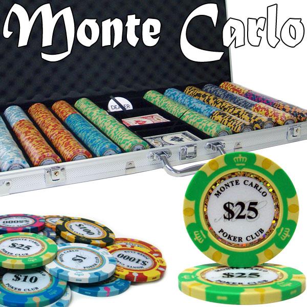 750 Monte Carlo Poker Chips with Aluminum Case