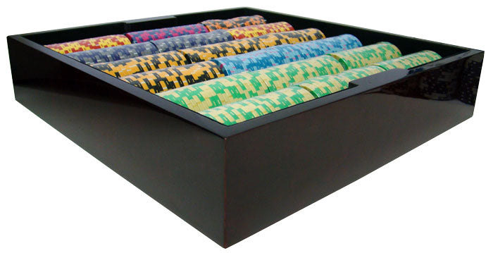 750 Monte Carlo Poker Chips with Mahogany Case