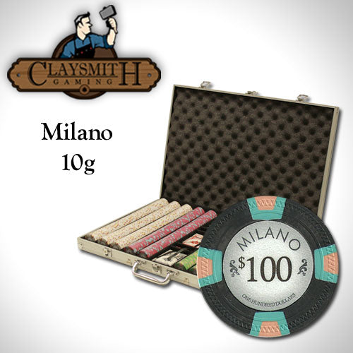 1000 Milano Poker Chips with Aluminum Case
