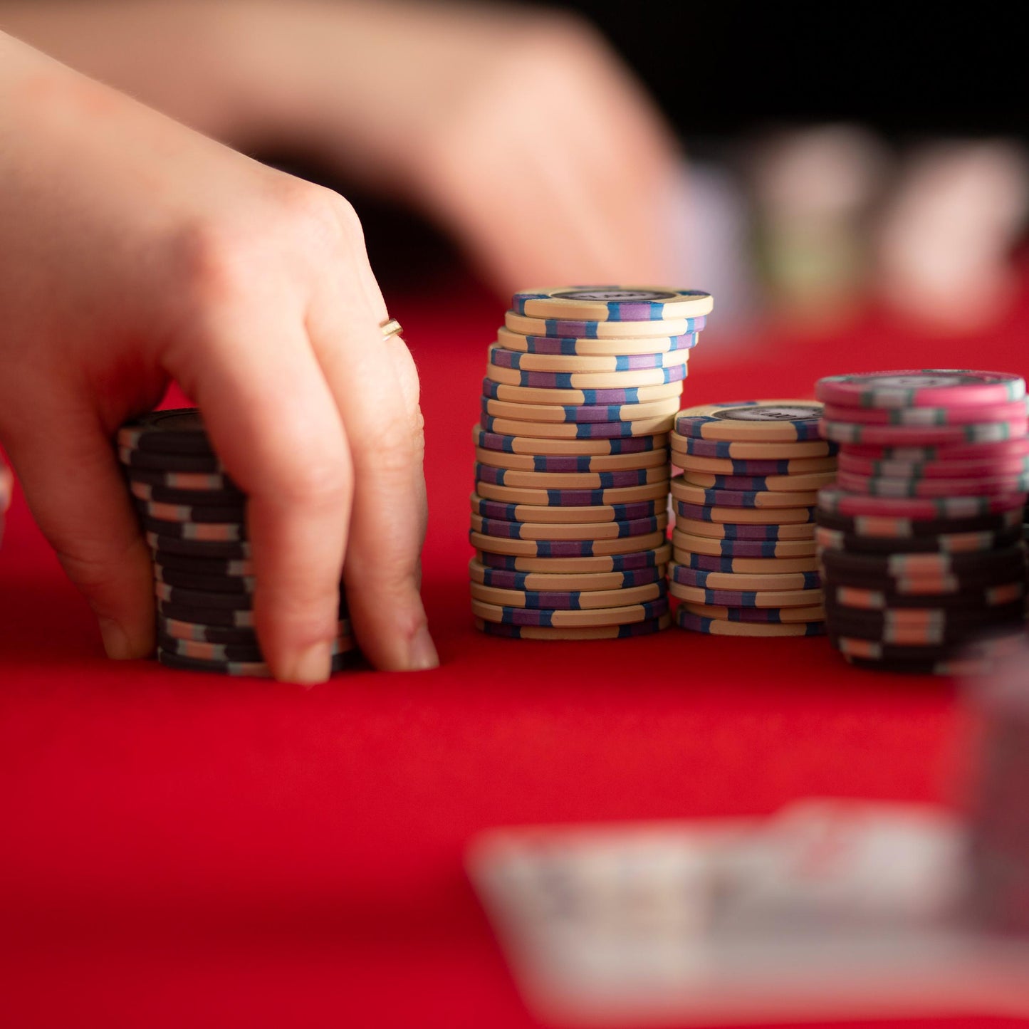 300 Milano Poker Chips with Wooden Carousel