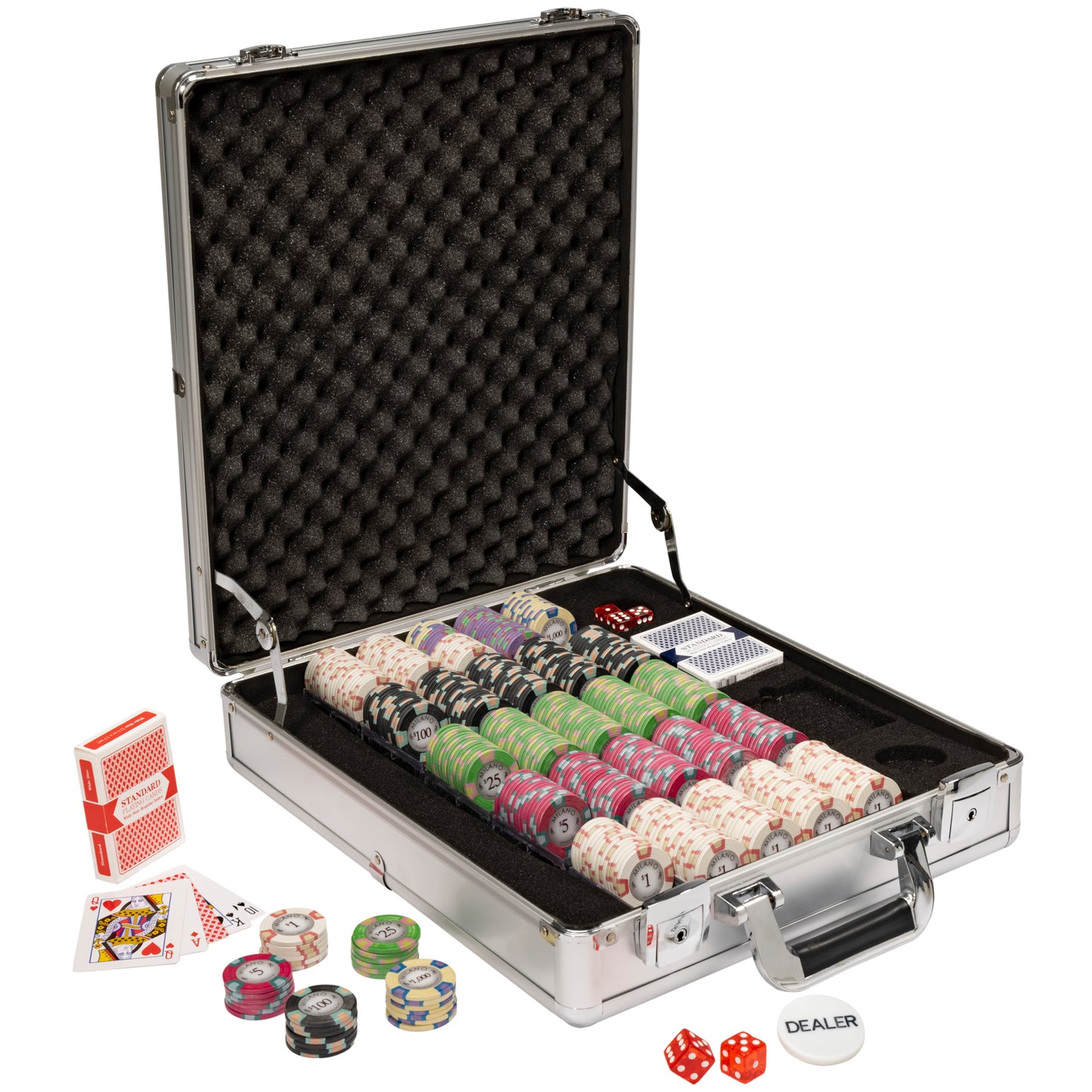 500 Milano Poker Chips with Claysmith Aluminum Case