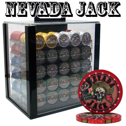 1000 Nevada Jack Poker Chips with Acrylic Carrier