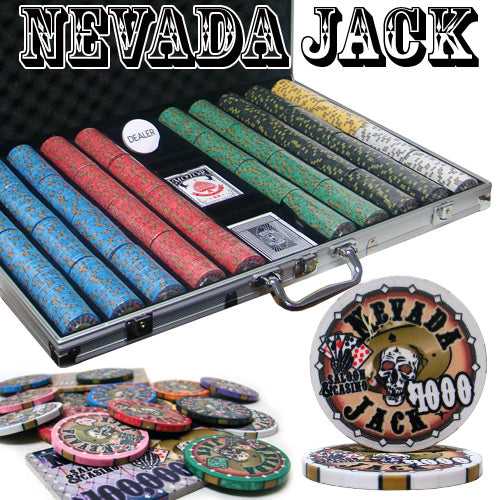 1000 Nevada Jack Poker Chips with Aluminum Case