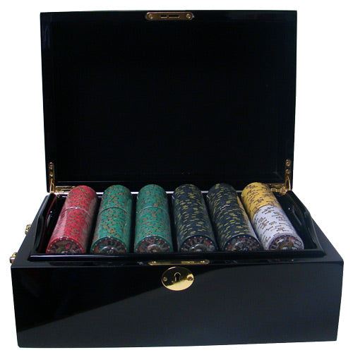 500 Nevada Jack Poker Chips with Mahogany Case