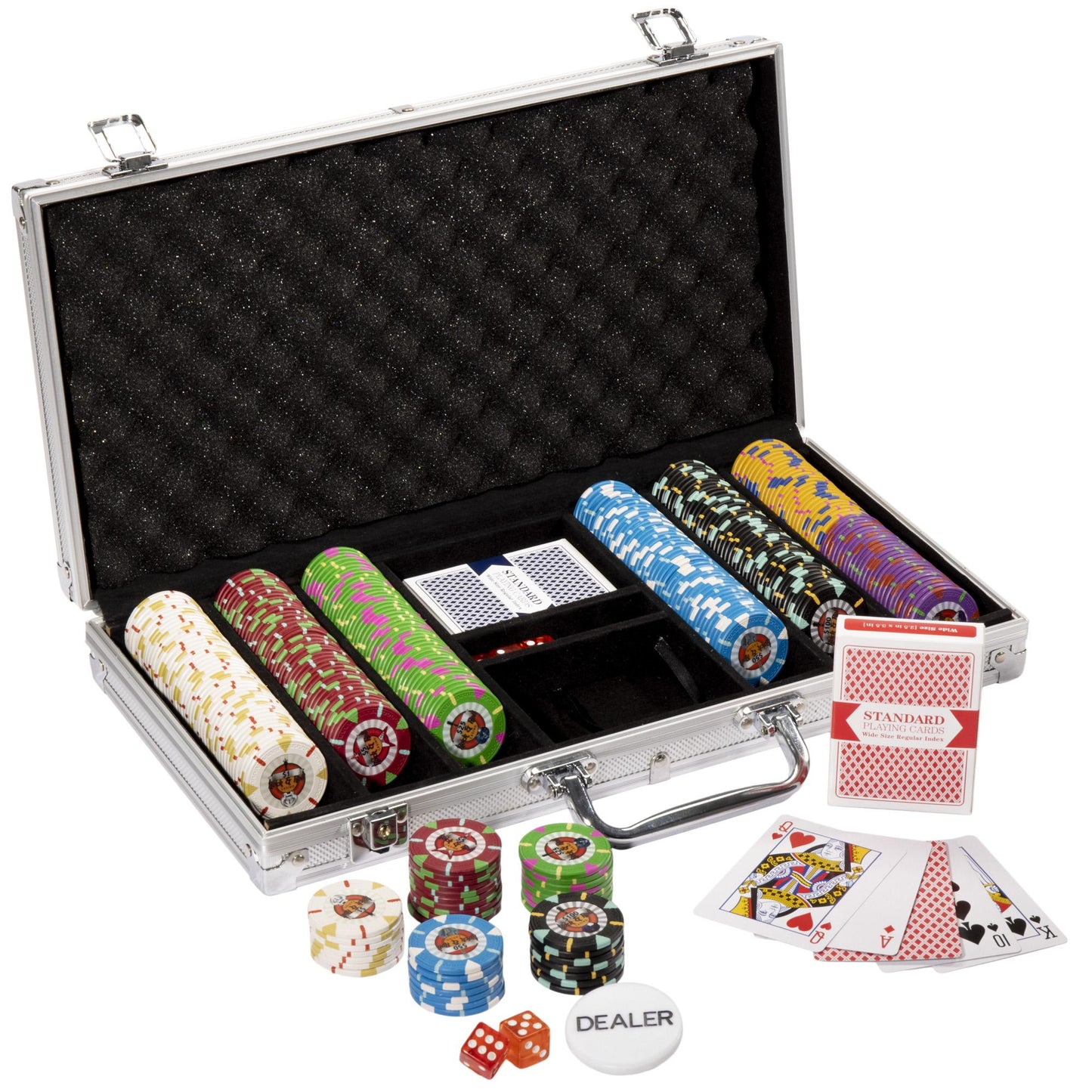 300 Rock & Roll Poker Chips with Aluminum Case