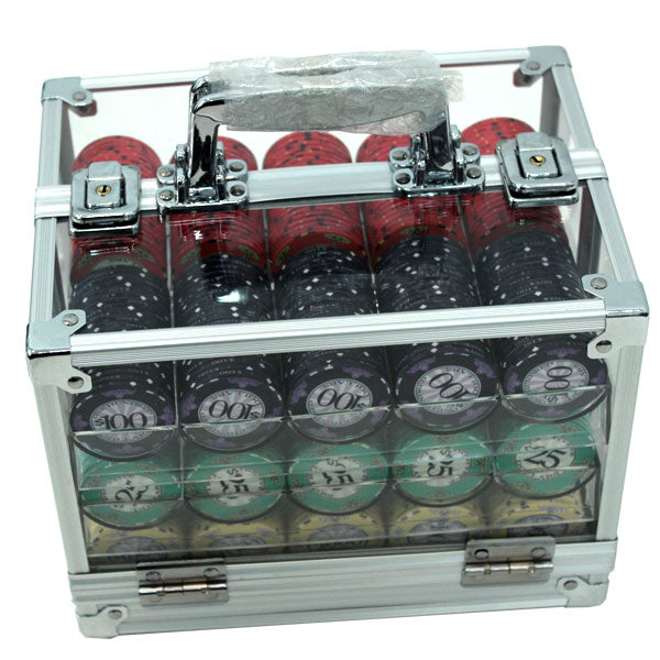 600 Scroll Poker Chips with Acrylic Carrier
