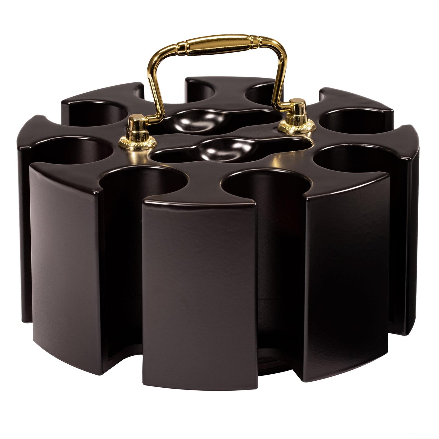 200 Striped Dice Poker Chips with Wooden Carousel