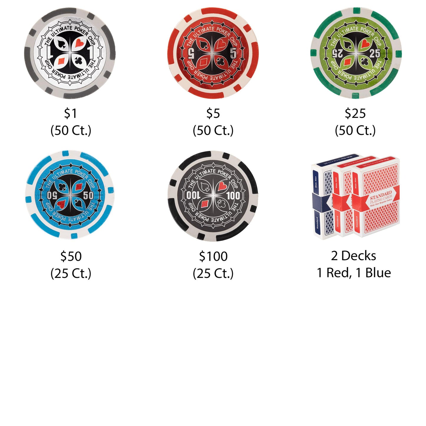 200 Ultimate Poker Chips with Wooden Carousel