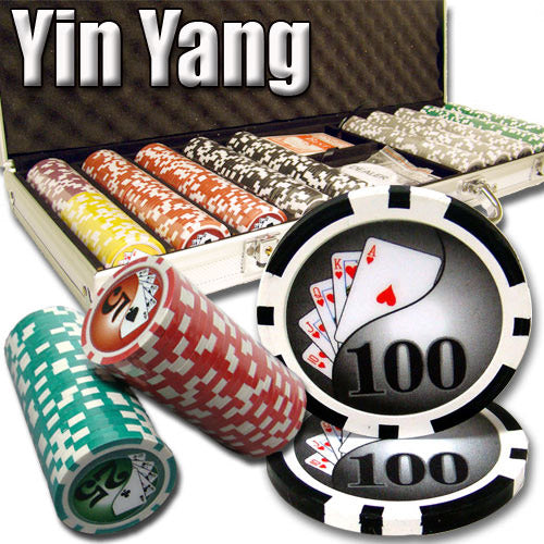 500 Yin Yang Poker Chips with Aluminum Case