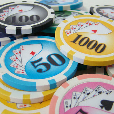 500 Yin Yang Poker Chips with Mahogany Case