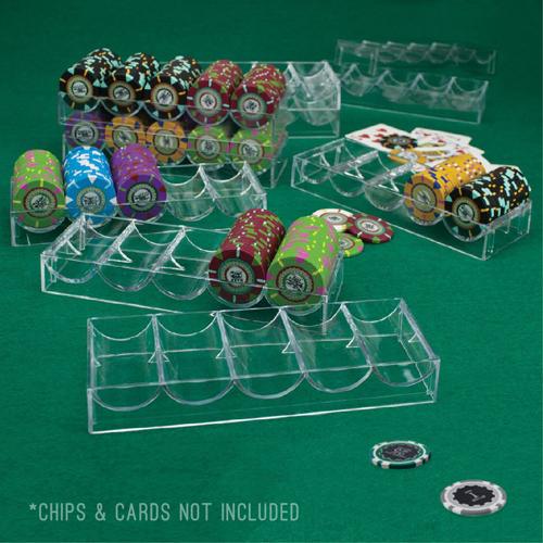 1000 Piece Acrylic Poker Chip Carrier with Trays