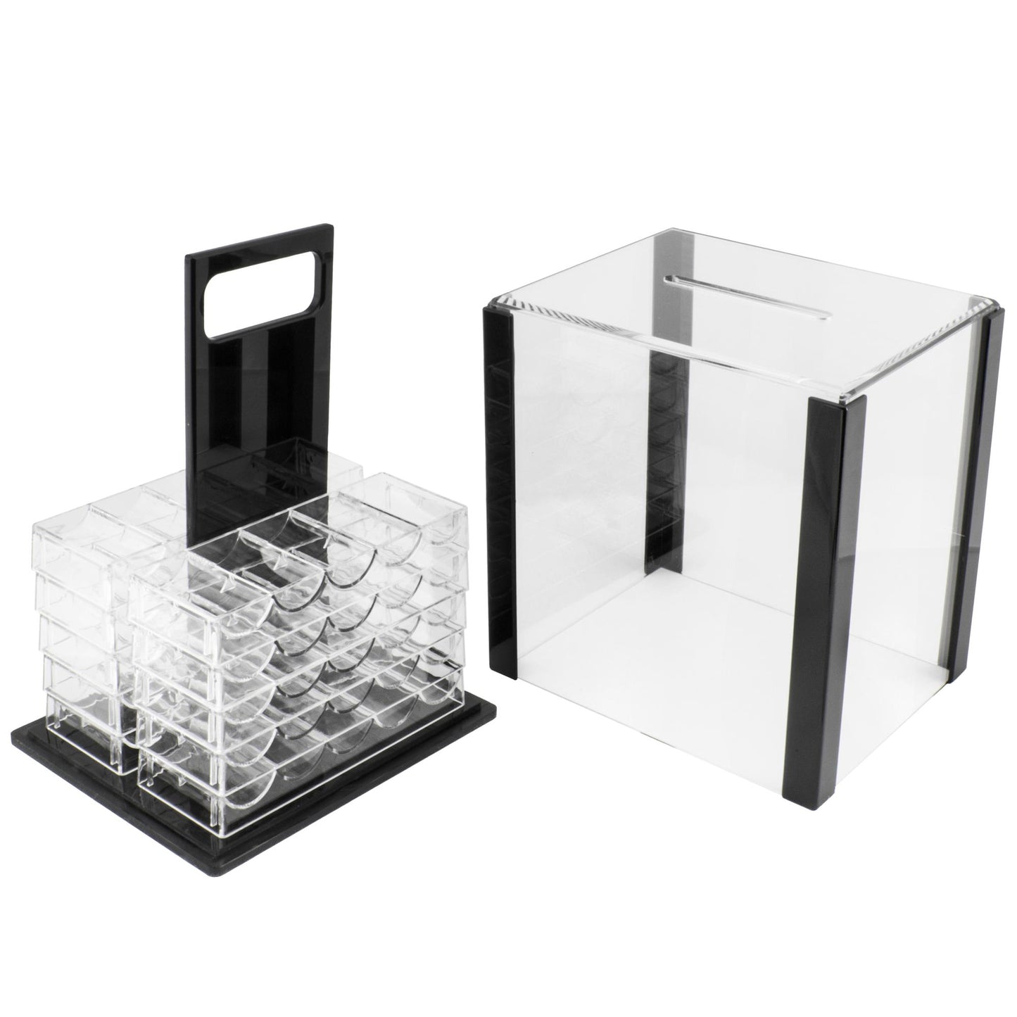 1000 Piece Acrylic Poker Chip Carrier with Trays