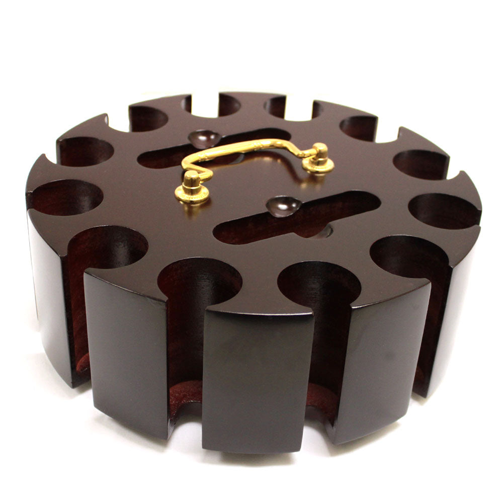 300 Piece Wooden Poker Chip Carousel with Lid