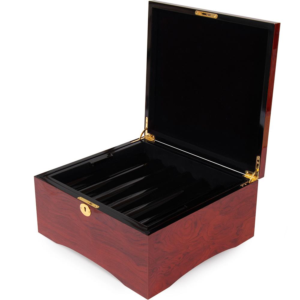 750 Piece Mahogany Wooden Poker Chip Case