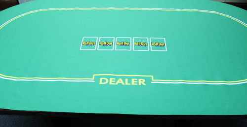 Rollout Gaming Poker Table Top with Dealer Slot