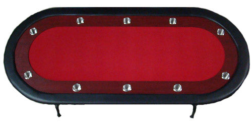 Red Felt Poker Table With Wooden Race Track