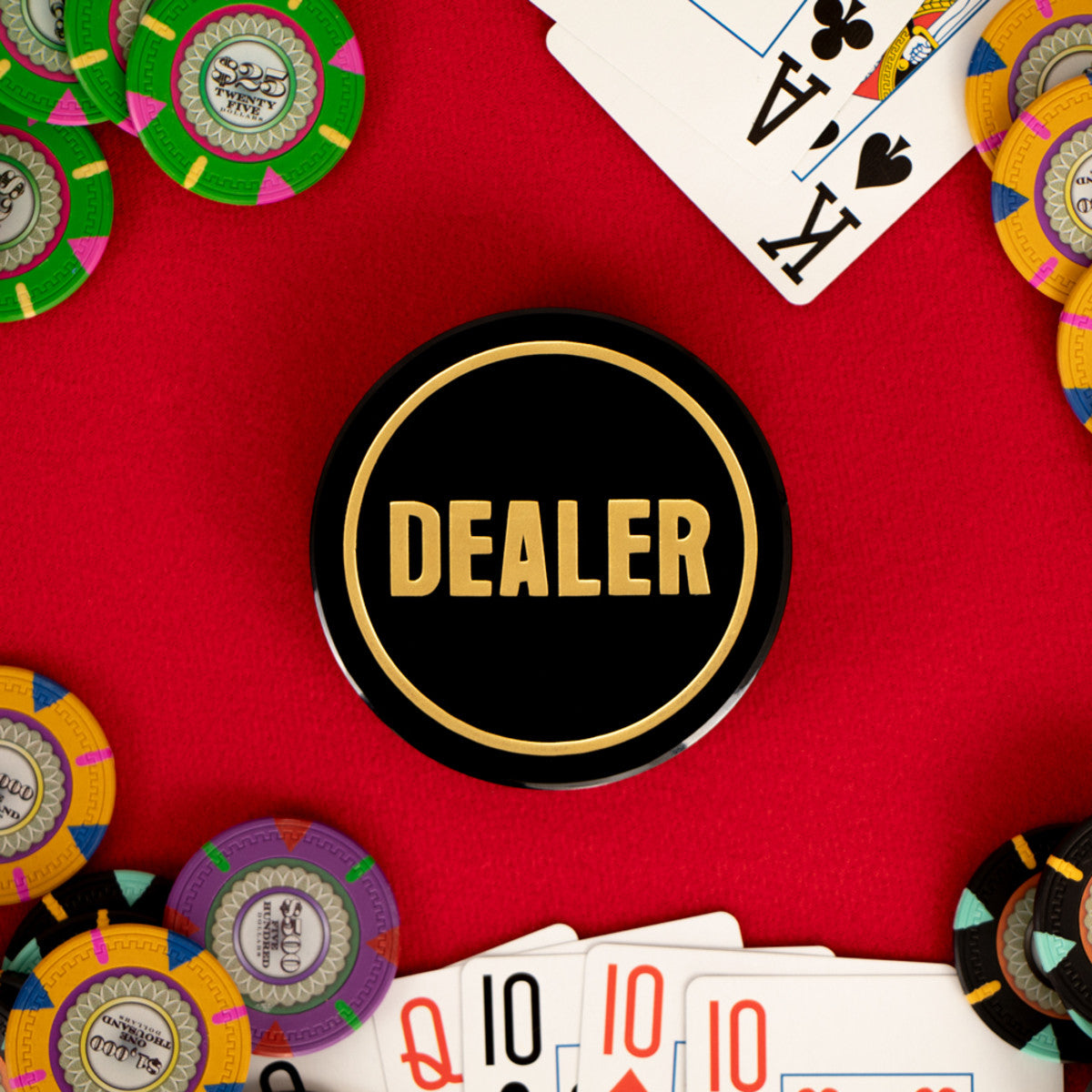 Black and Gold Dealer Button