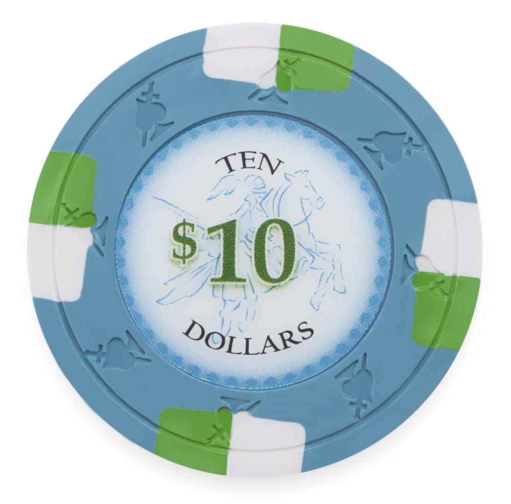 Blue Poker Knights Chip - $10