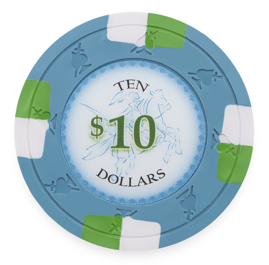 Blue Poker Knights Chip - $10