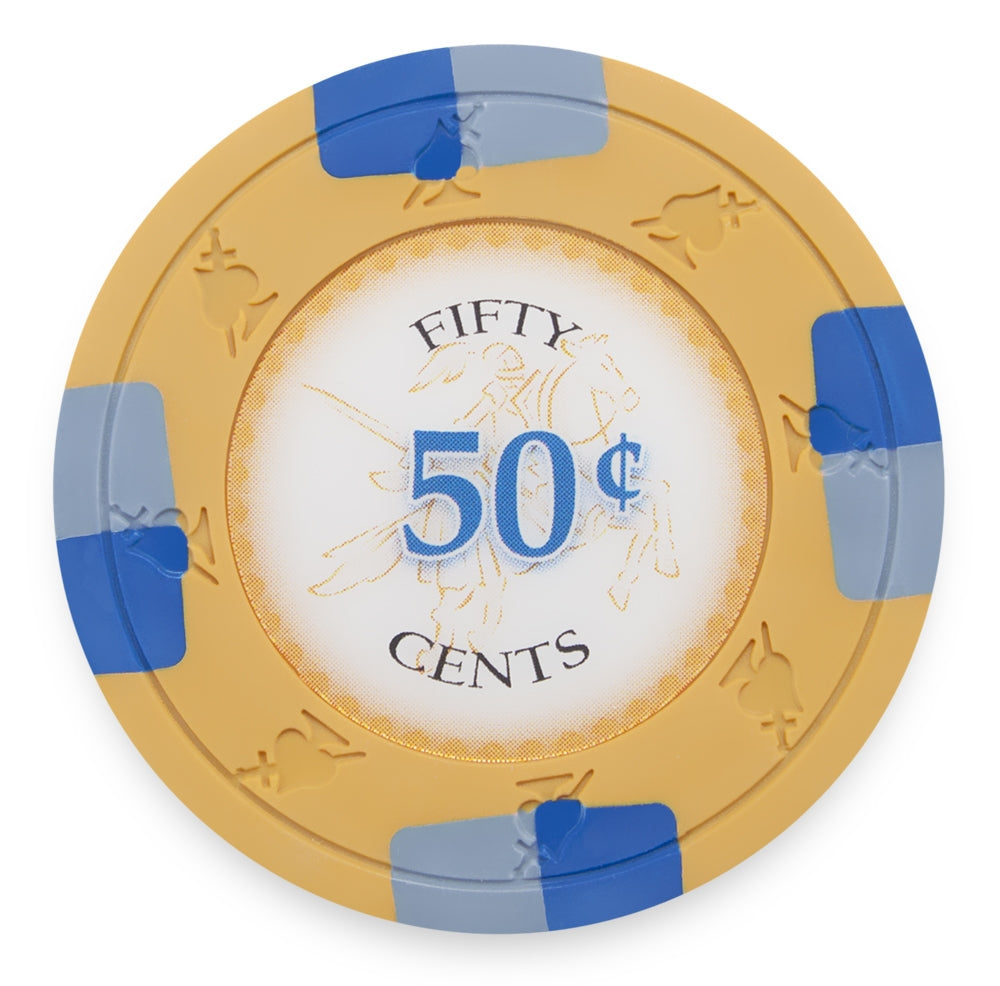 Orange Poker Knights Chip - $0.50