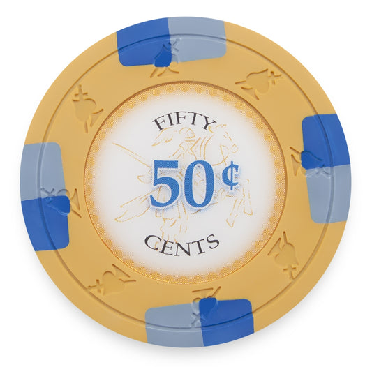 Orange Poker Knights Chip - $0.50