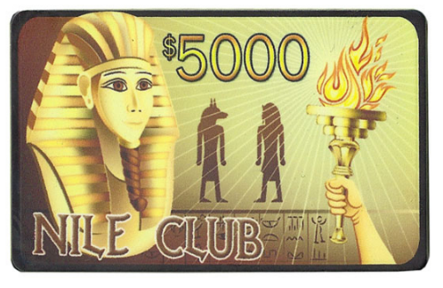 Nile Club 40 Gram Ceramic Poker Plaque - $5000 (5 Pack)