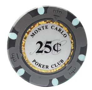 Gray Monte Carlo Poker Chips - 25 cent **NEW**