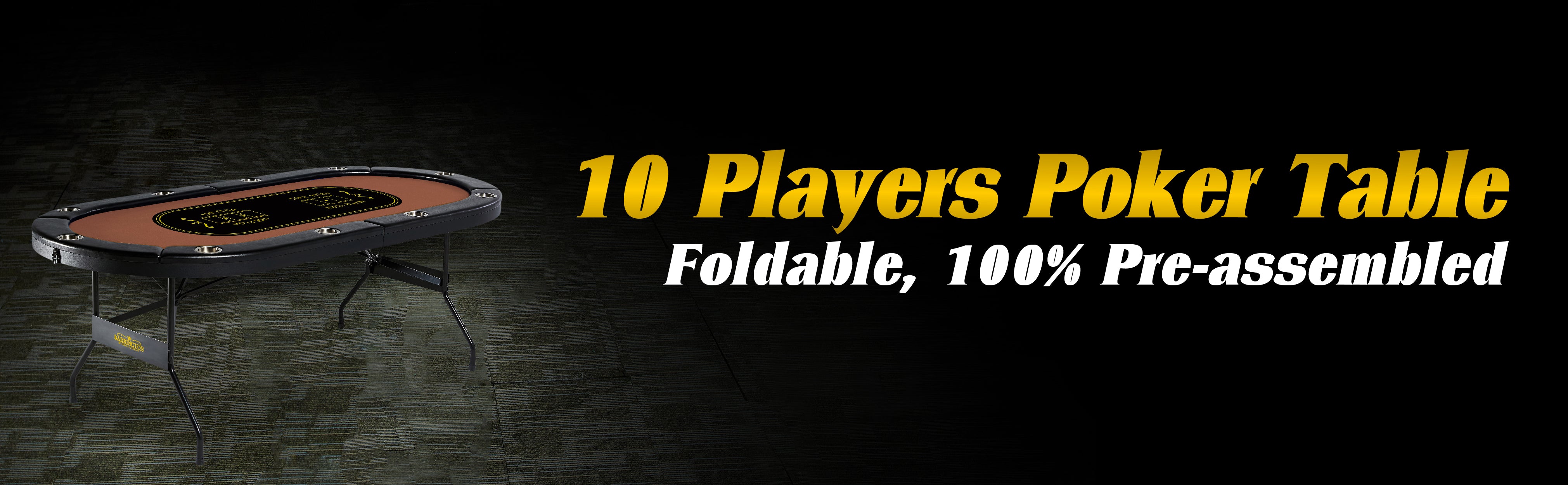 Barrington 10Player Poker Table, No Assembly Required chipcave