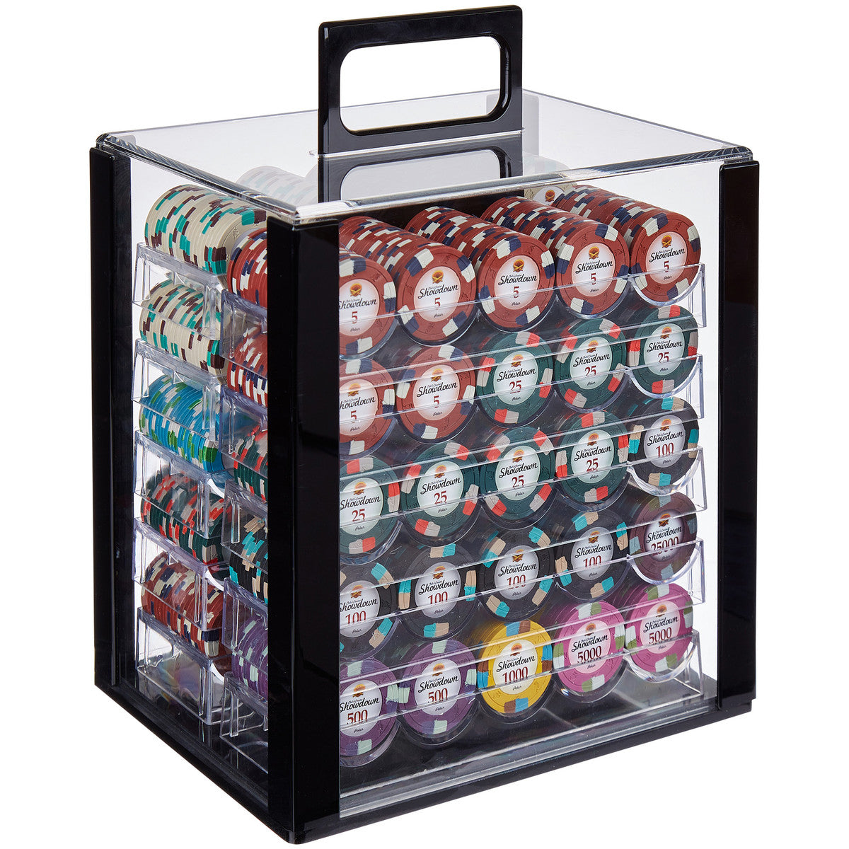 1000 Showdown Poker Chips with Acrylic Carrier