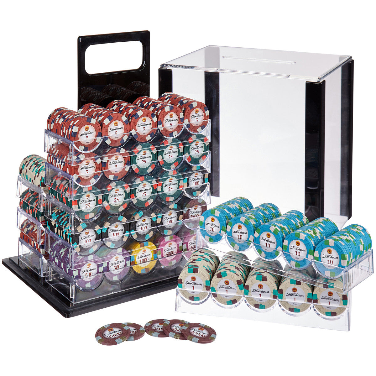 1000 Showdown Poker Chips with Acrylic Carrier