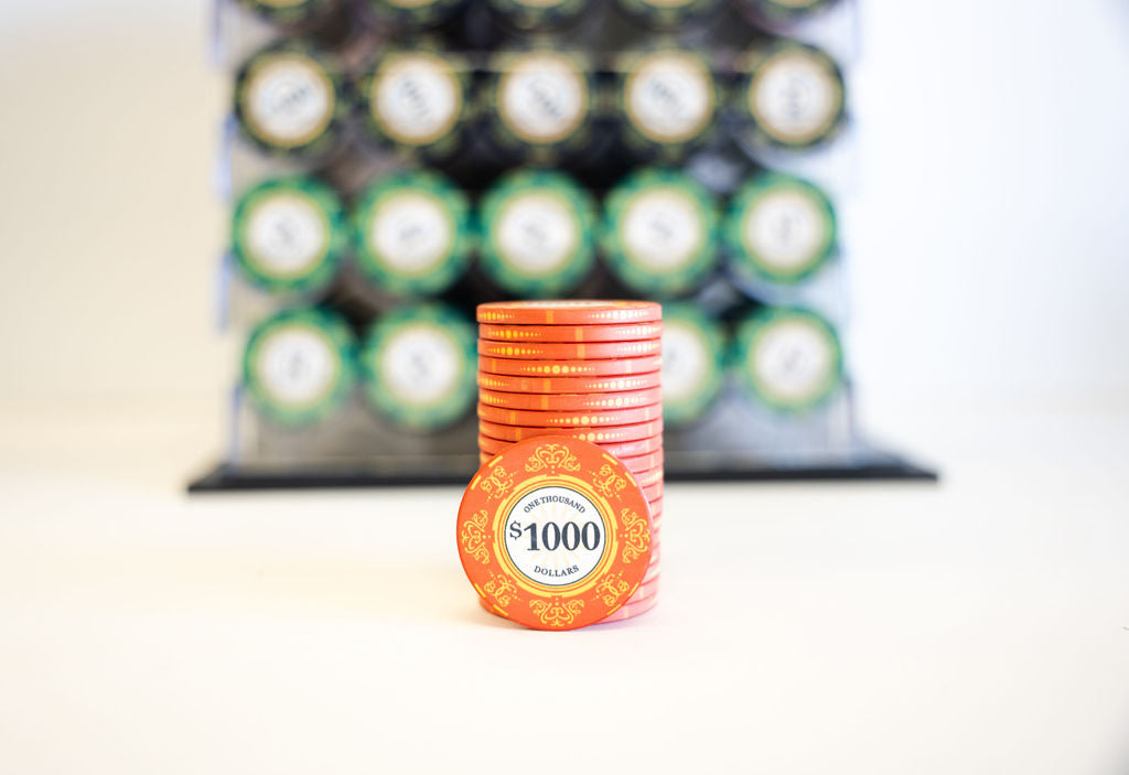 1000 Venerati Poker Chips with Acrylic Carrier