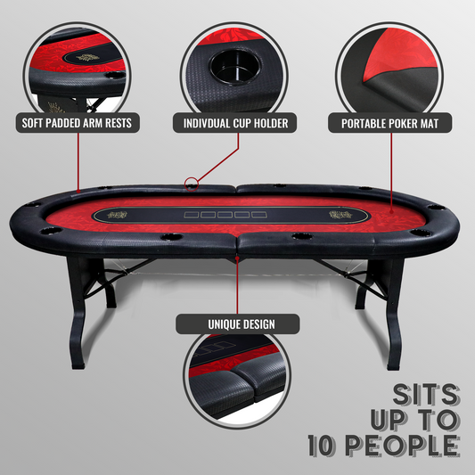 Gutshot 10 Player Foldable Poker Table