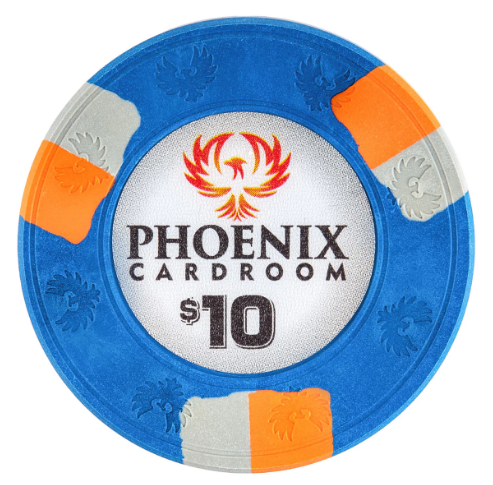 Dark Blue Phoenix Poker Chips - $10