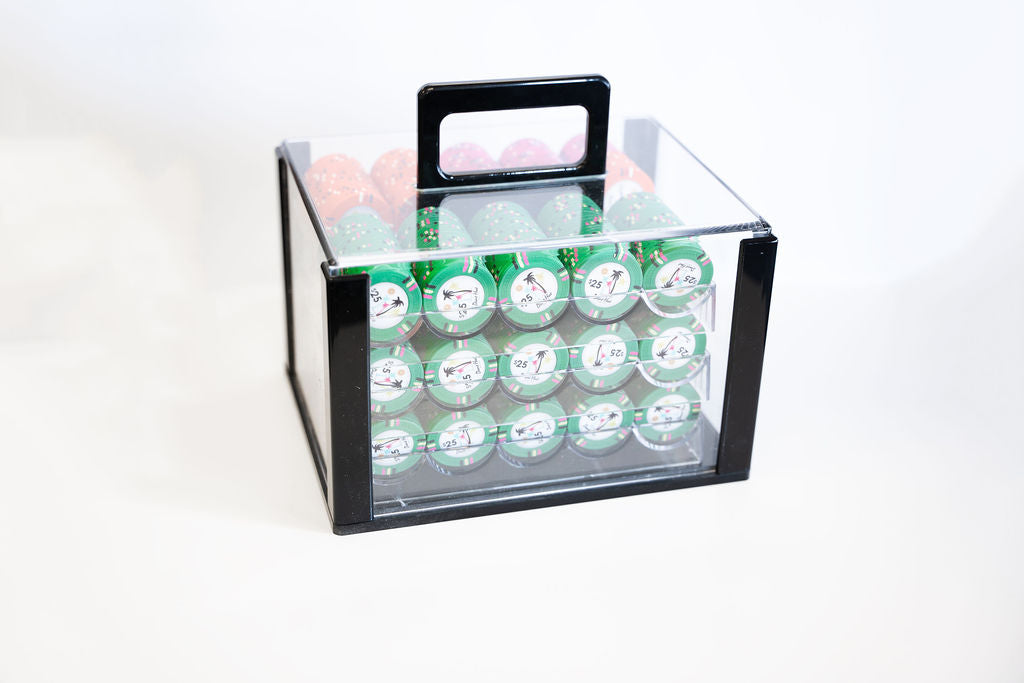 600 Piece Acrylic Poker Chip Carrier with Trays