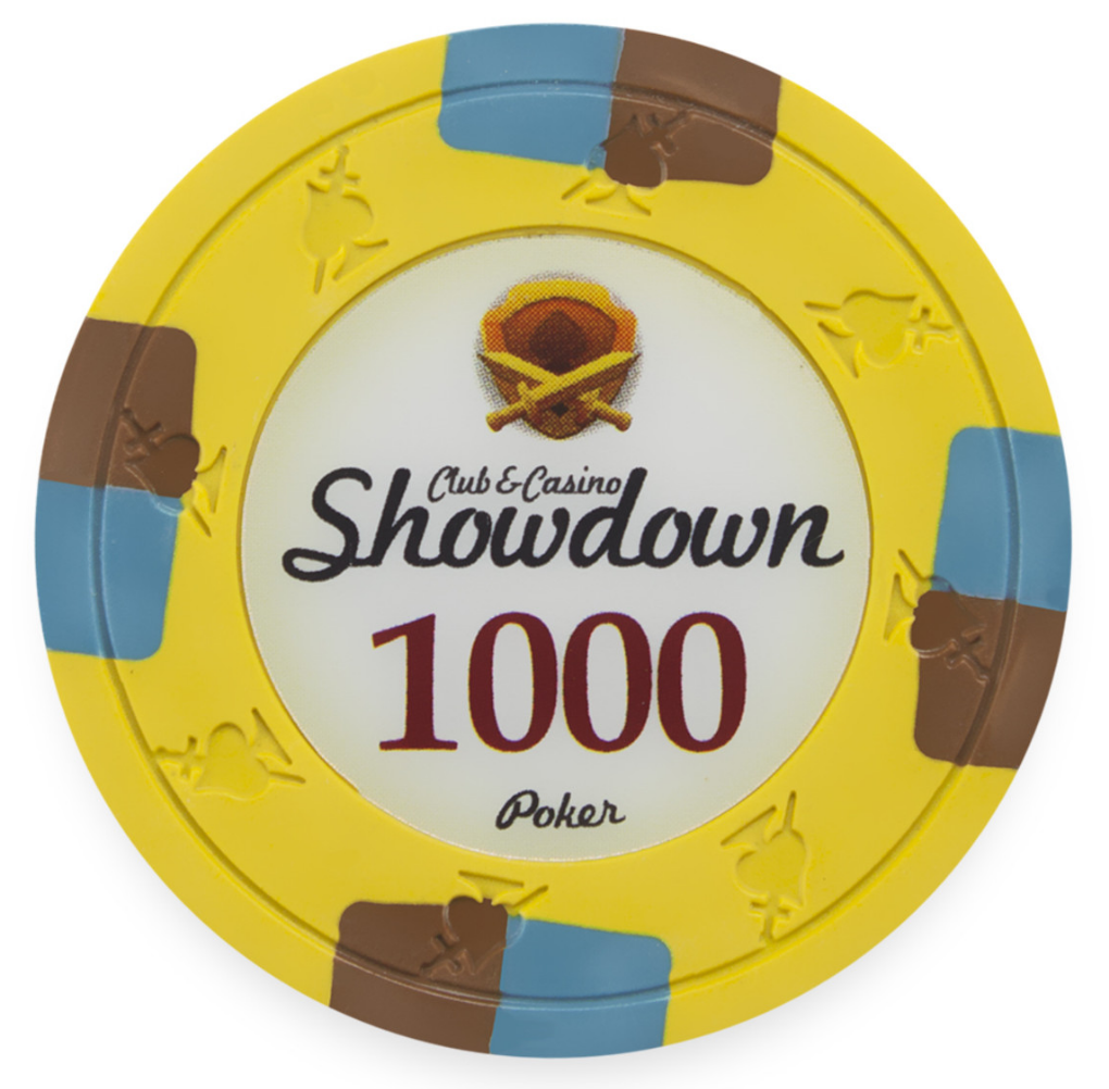 Yellow Showdown Poker Chips - $1000