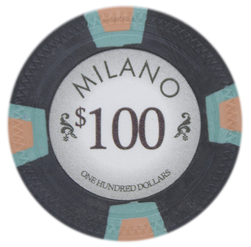Black Milano Poker Chips - $100