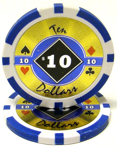 Dark Blue Black Diamond Poker Chips - $10